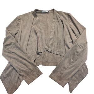 Taupe Faux Suede Cardigan